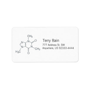 Caffeine Molecule for Coffee Lovers Label