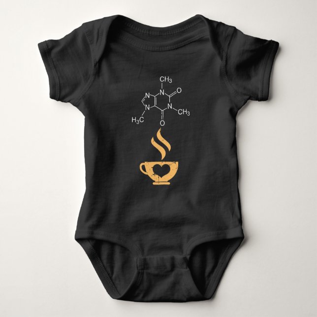 Caffeine Molecule Gift Coffee Lover Science Nerds Baby Bodysuit (Front)