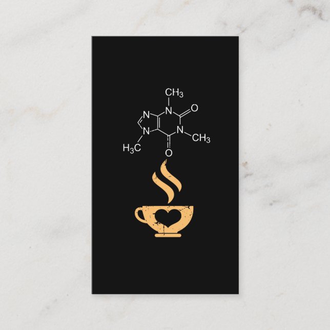 Caffeine Molecule Gift Coffee Lover Science Nerds Business Card (Front)