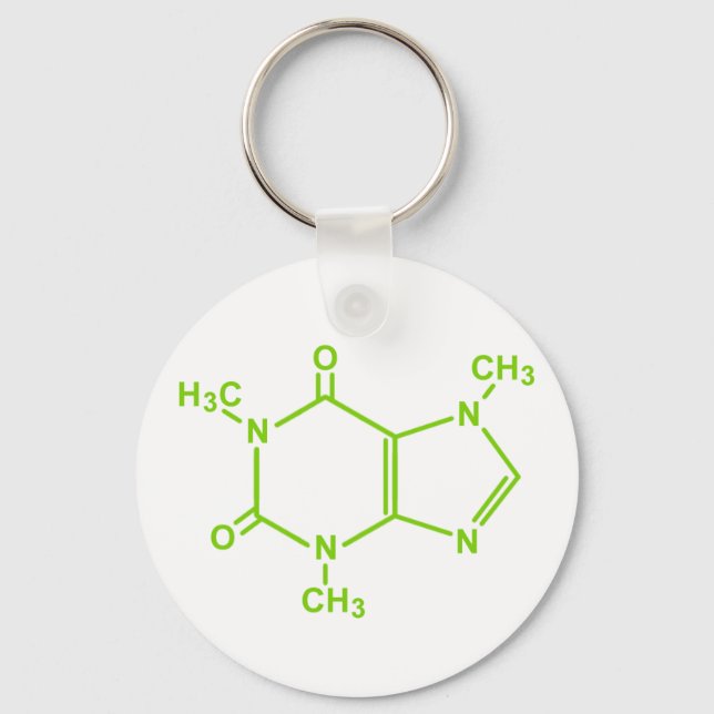 Caffeine Molecule Keychain (Front)