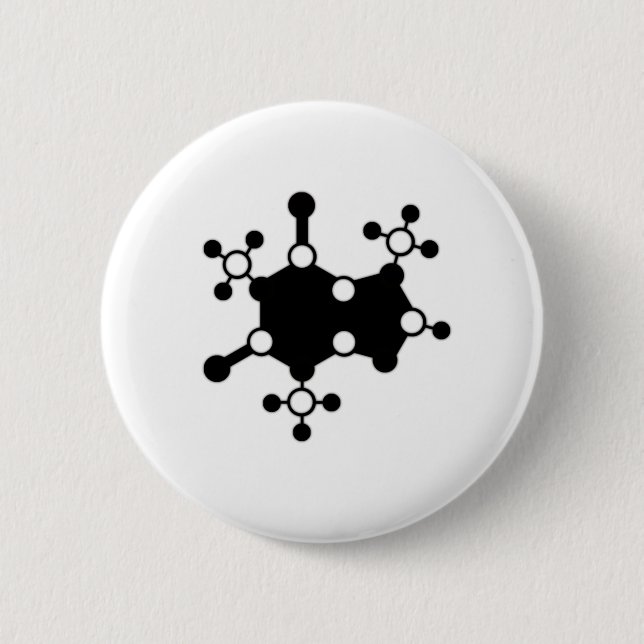Caffeine Molecule Pinback Button (Front)
