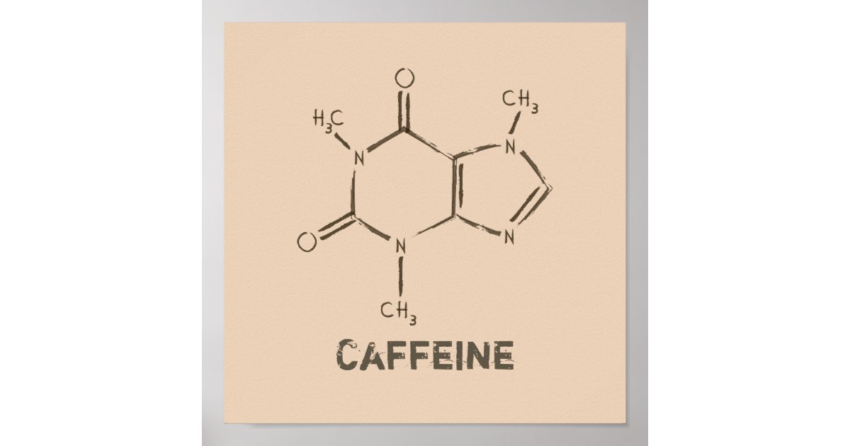 Caffeine Molecule Poster | Zazzle