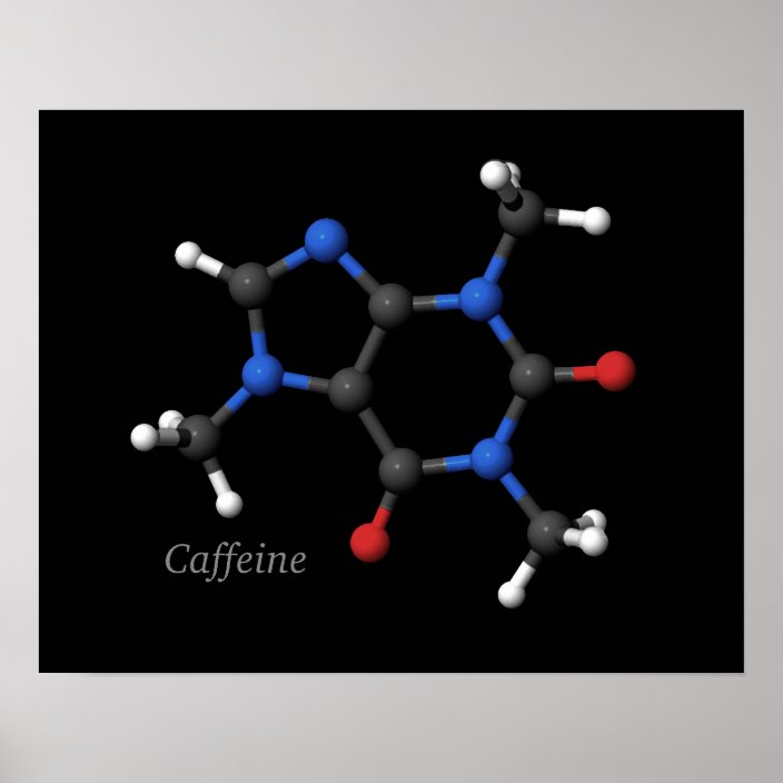 caffeine molecule under electronn microscope