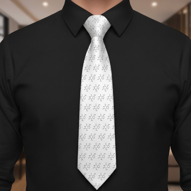 Caffeine Molecule Science Neck Tie (Caffeine Molecule Science Neck Tie)