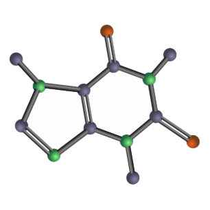 Caffeine molecule statuette