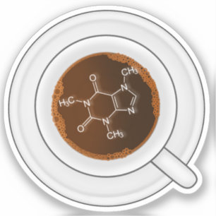 Caffeine Molecule (Structure) Coffee Cup Sticker