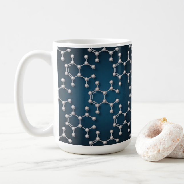  Caffeine Molecules Classic Coffee Mug (With Donut)
