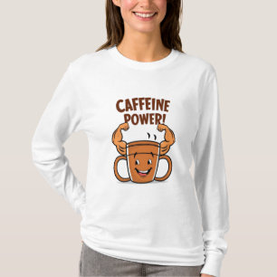 "Caffeine Power: Flexing Coffee Cup T-shirt" T-Shirt