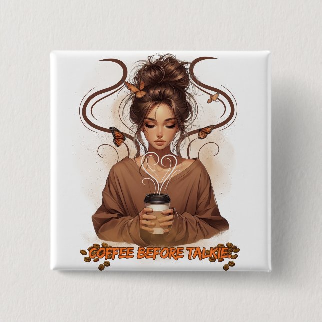 Caffeine Queen Button (Front)