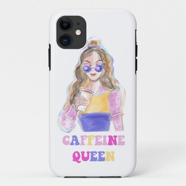 Caffeine queen coffee lover  Case-Mate iPhone case (Back)