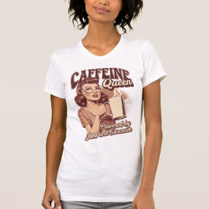 Caffeine Queen – Java & Sarcasm Retro Design T-Shirt