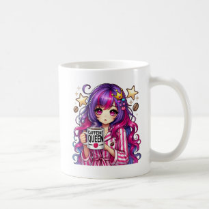 Caffeine Queen - Sassy Anime Girl in Pajamas Coffee Mug