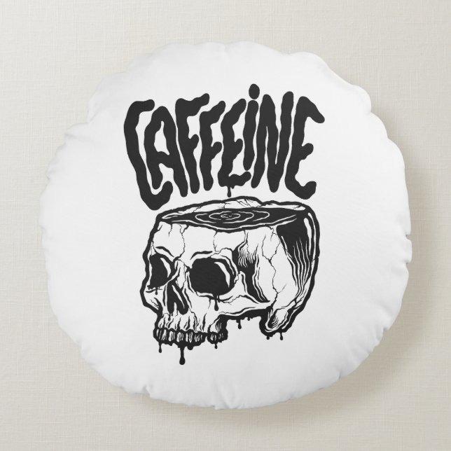 Caffeine Round Pillow (Front)