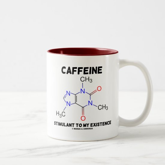Caffeine Stimulant To My Existence (Molecule) Two-Tone Coffee Mug