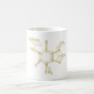 Caffeine Structural chemical formulgold Coffee Mug