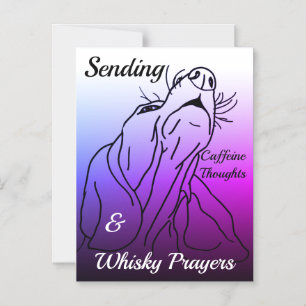 Caffeine Thoughts & Whisky Prayer Basset Hound Dog Magnetic Invitation