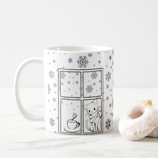 Caffeine & Whiskers Mug (With Donut)