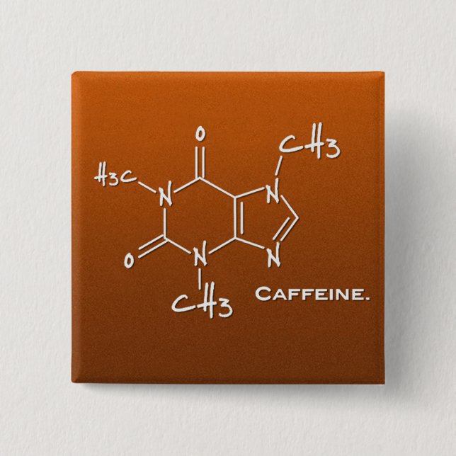 Caffiene molecule (chemical structure) button (Front)