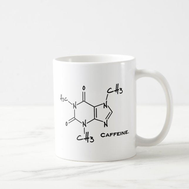 Caffiene molecule (chemical structure) coffee mug (Right)