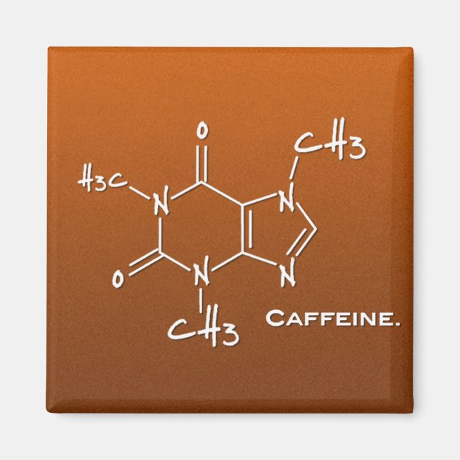 Caffiene molecule (chemical structure) magnet (Front)