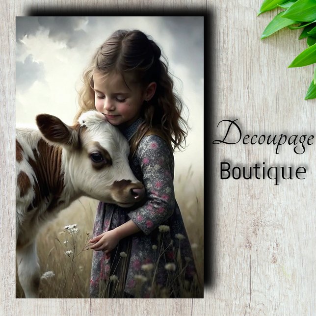 Caft Cuddle Decoupage Tissue Paper (Calf Cuddle Decoupage Tissue Paper)