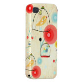 Cage Birds Cute Poppies Art iPhone Case (Back Right)