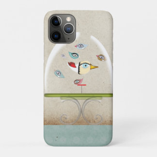 Cage Birds TURQUOISE Beige iPhone 11 Pro Case