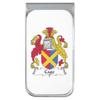 Cage Family Crest Silver Finish Money Clip