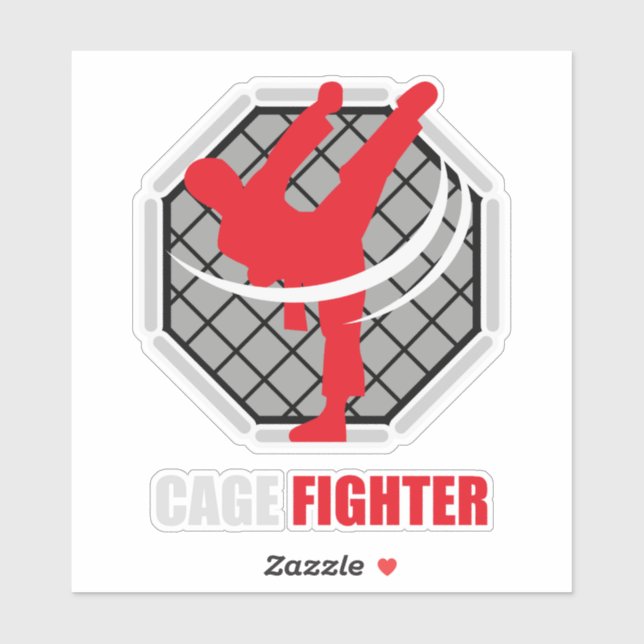 Cage Fighter MMA Knockout Sticker (Sheet)