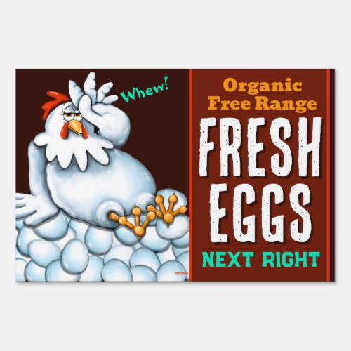 Cage Free Organic Farm Fresh Eggs Farm Stand Promo Sign