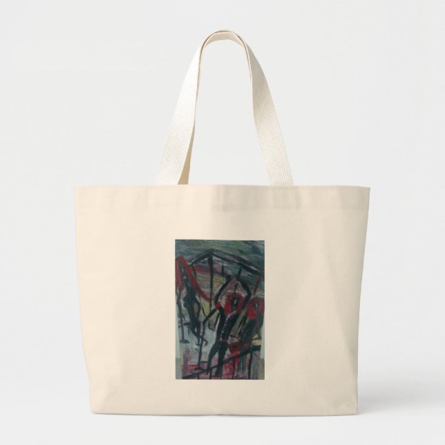 caged band large tote bag (Front)