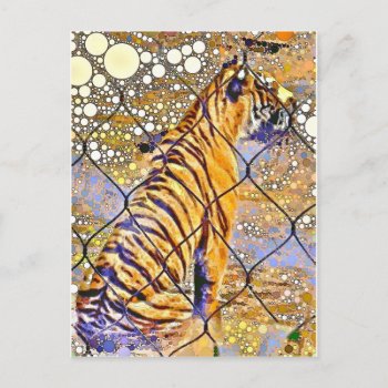 Caged Tiger Art Postcard by ADHGraphicDesign at Zazzle
