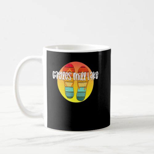Cagles Mill Lake Indiana Retro Flipflop Sunset Gra Coffee Mug