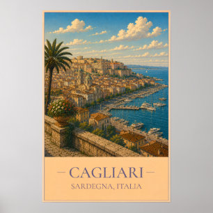 Cagliari, Italy – Vintage Travel Poster