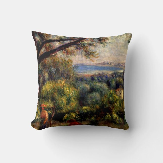 Cagnes Landscape Throw Pillow (Front)