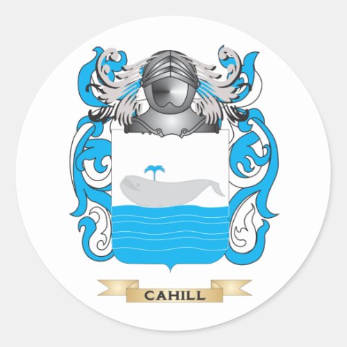 Cahill Coat of Arms Family Crest Classic Round Sticker