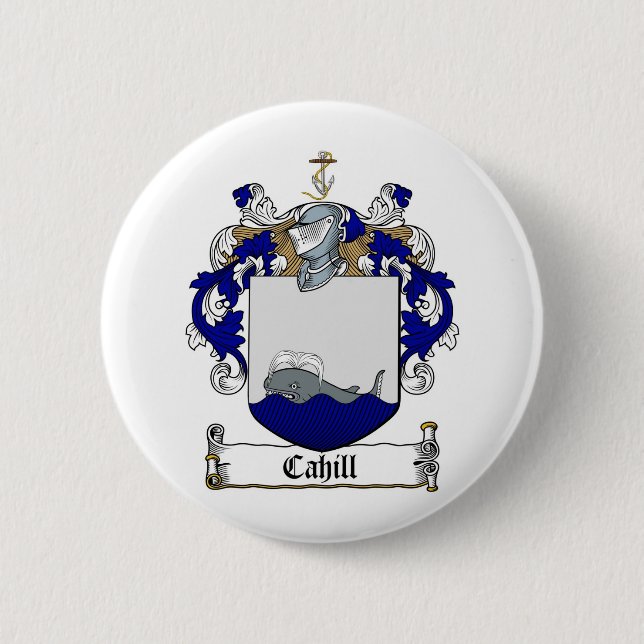CAHILL FAMILY CREST -  CAHILL COAT OF ARMS BUTTON (Front)