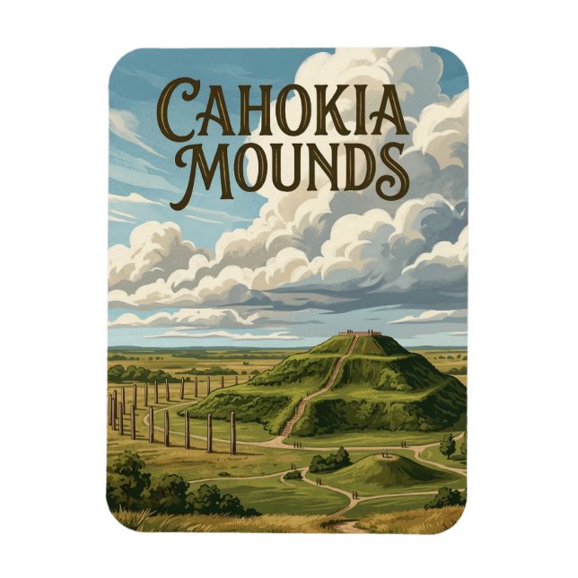 Cahokia Mounds Magnet (Vertical)