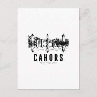 Cahors Architecture Bridge Poster Engraving Black  Postcard