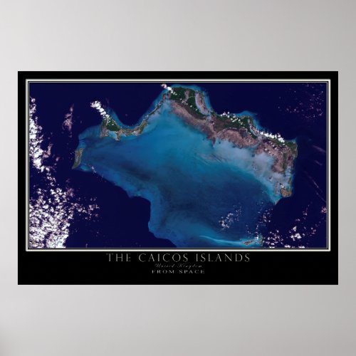Caicos Islands Satellite Poster Map