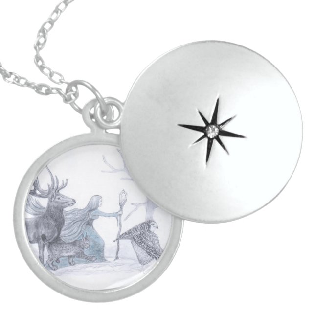 Cailleach Scottish Goddess Of Winter Locket Necklace (Front)