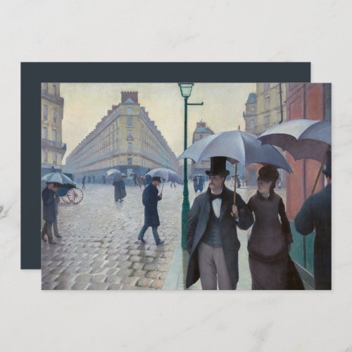 Caillebotte _ Happy New Year  Paris Rainy Day Holiday Card