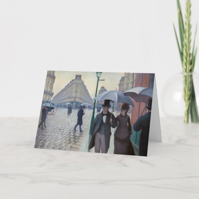Caillebotte - Happy New Year / Paris; Rainy Day Holiday Card (Front)