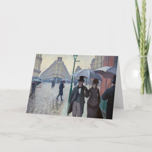 Caillebotte _ Happy New Year  Paris Rainy Day Holiday Card