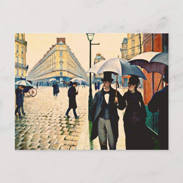 Caillebotte - Paris on a Rainy Day Postcard (Front)