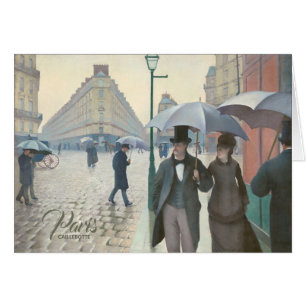 Caillebotte Paris street in rainy weather Card