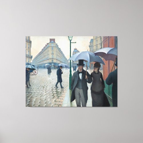 Caillebotte Paris Street Rainy Day Painting Canvas Print