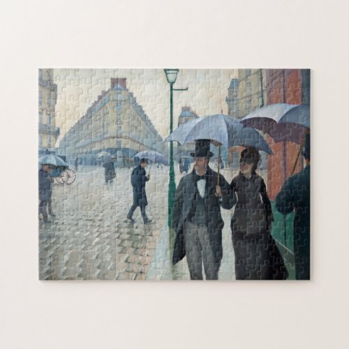 Caillebotte Paris Street Rainy Day Painting Jigsaw Puzzle