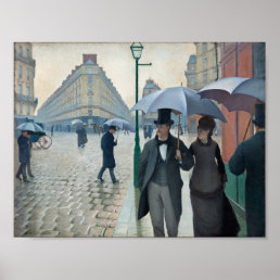 Caillebotte Paris Street Rainy Day Painting Poster
