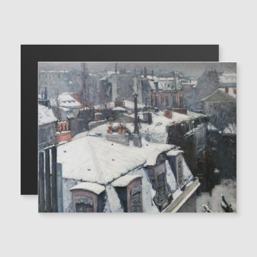 Caillebotte _ Rooftops in the Snow Magnetic Card